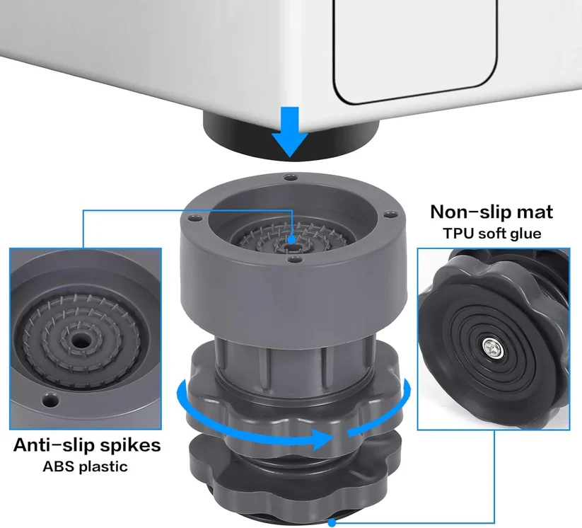 Washing Machine Height Adjusing Vibration Pads (4 Pcs Set)