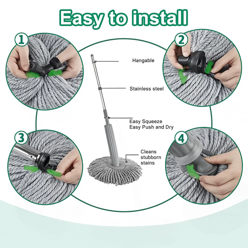 2 in 1 Dehydrated Floor Cleaning Mop Stick