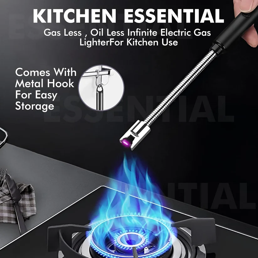 Rechargeable Plasma Lighter for Gas Stove - 360° Flexible & Windproof, Multi-Color