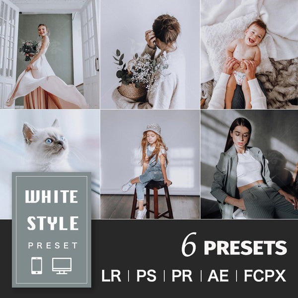 White Style Desktop & Mobile Lightroom Presets